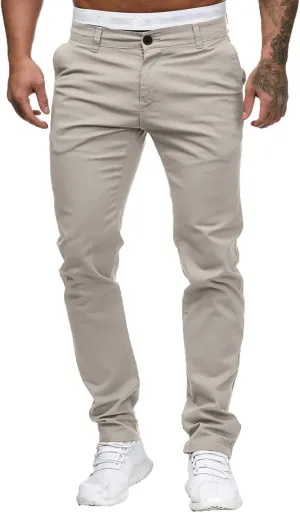 Mens Chinos Slim Fit Pants Flat Front Skinny Straight Leg Dress Pants Stretch Lightweight Comfy Casual Trousers with Pockets