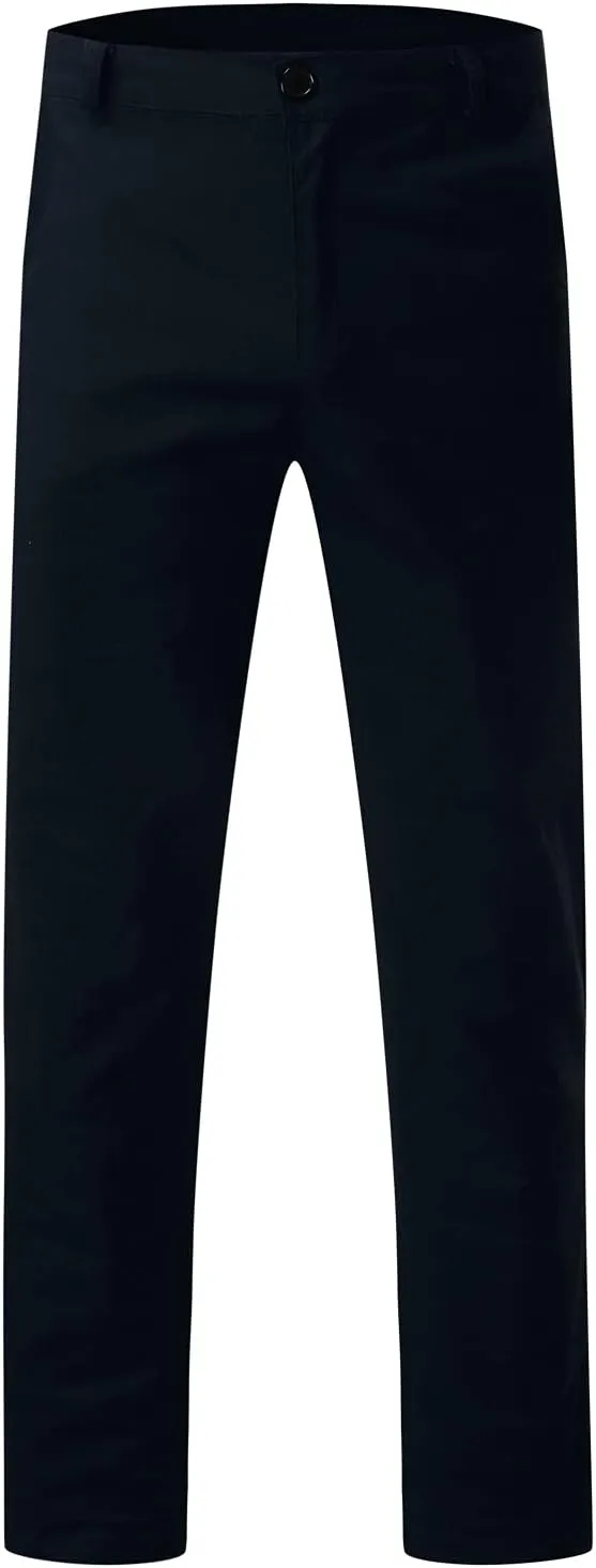 Mens Chinos Slim Fit Stretch Flat-Front Skinny Dress Pants Comfort Casual Solid Trousers