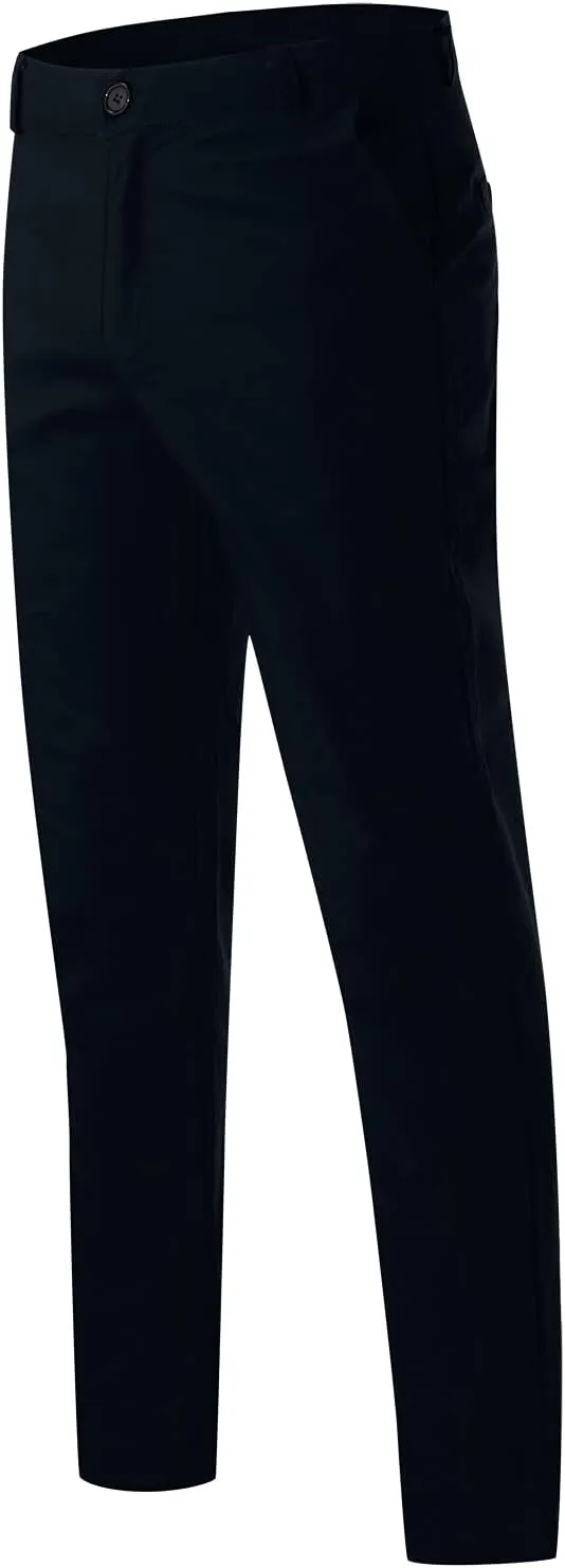 Mens Chinos Slim Fit Stretch Flat-Front Skinny Dress Pants Comfort Casual Solid Trousers
