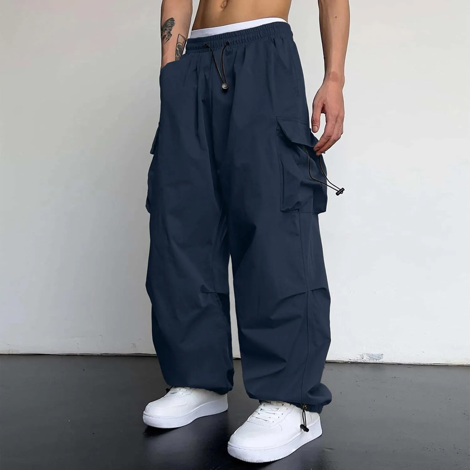 Men's Cool Lightweight Cargo Athletic Pants Fast Dry Joggers Breathable Outdoor Trousers with Pockets