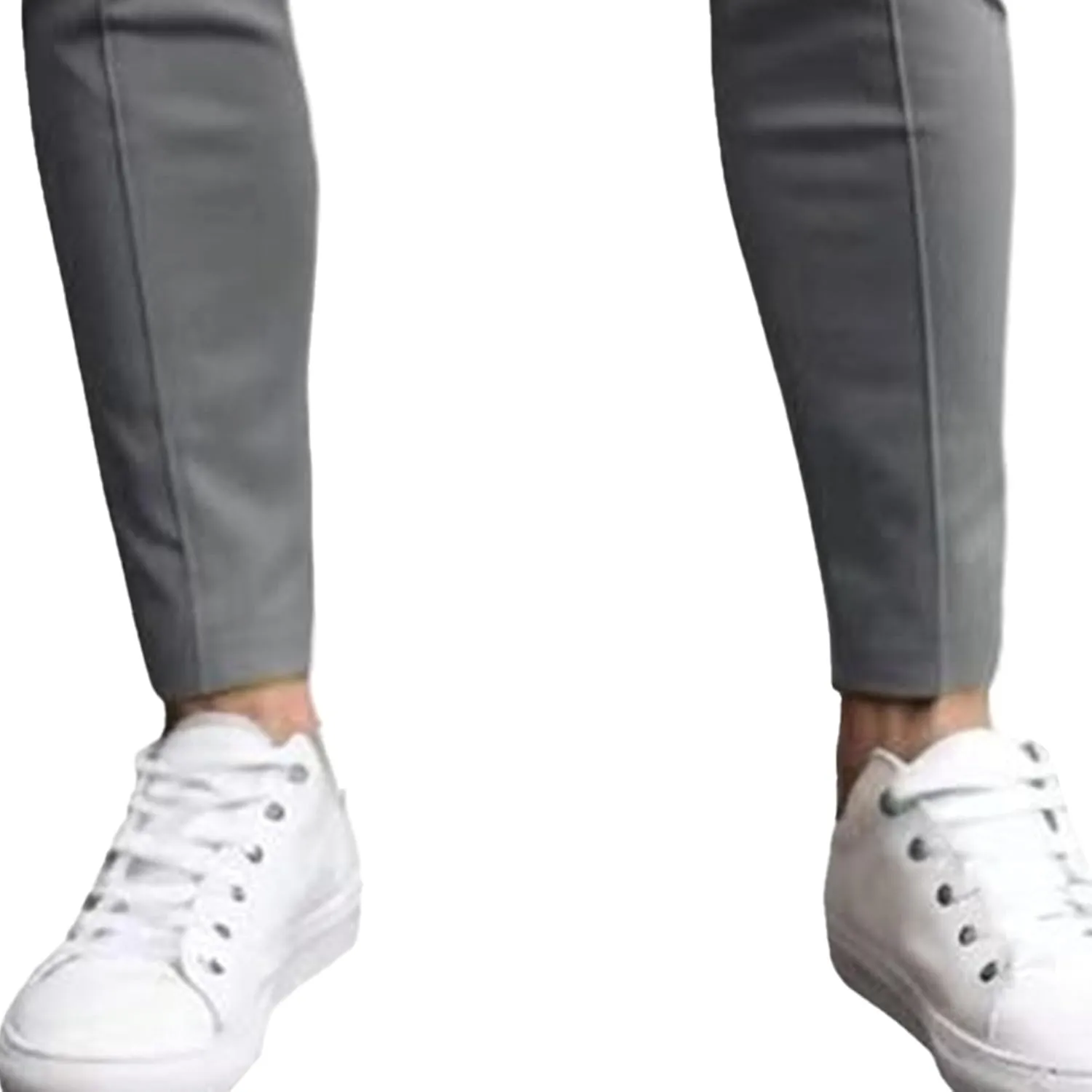 Men's Cotton Pleated Stretch Pants Casual Work Business Chinos Stretch Solid Lightweight Trousers