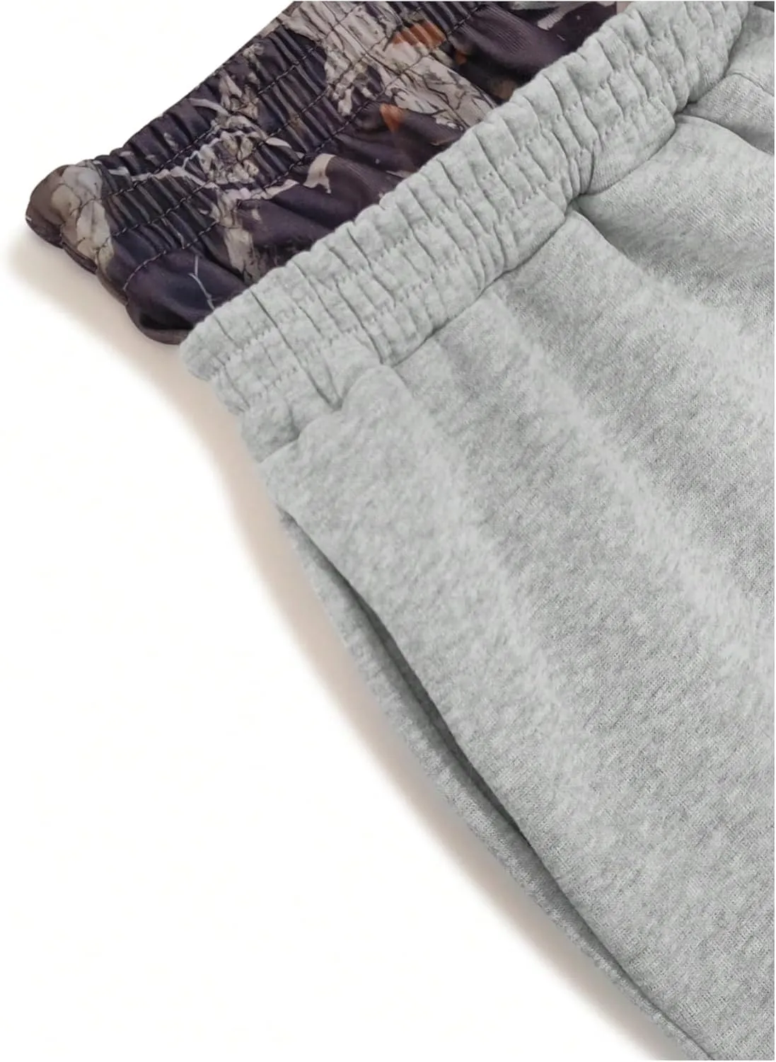 Men's Elastic Double Waist Patchwork Sweatpants Wide Leg Baggy Track Pants Vintage Streetwear