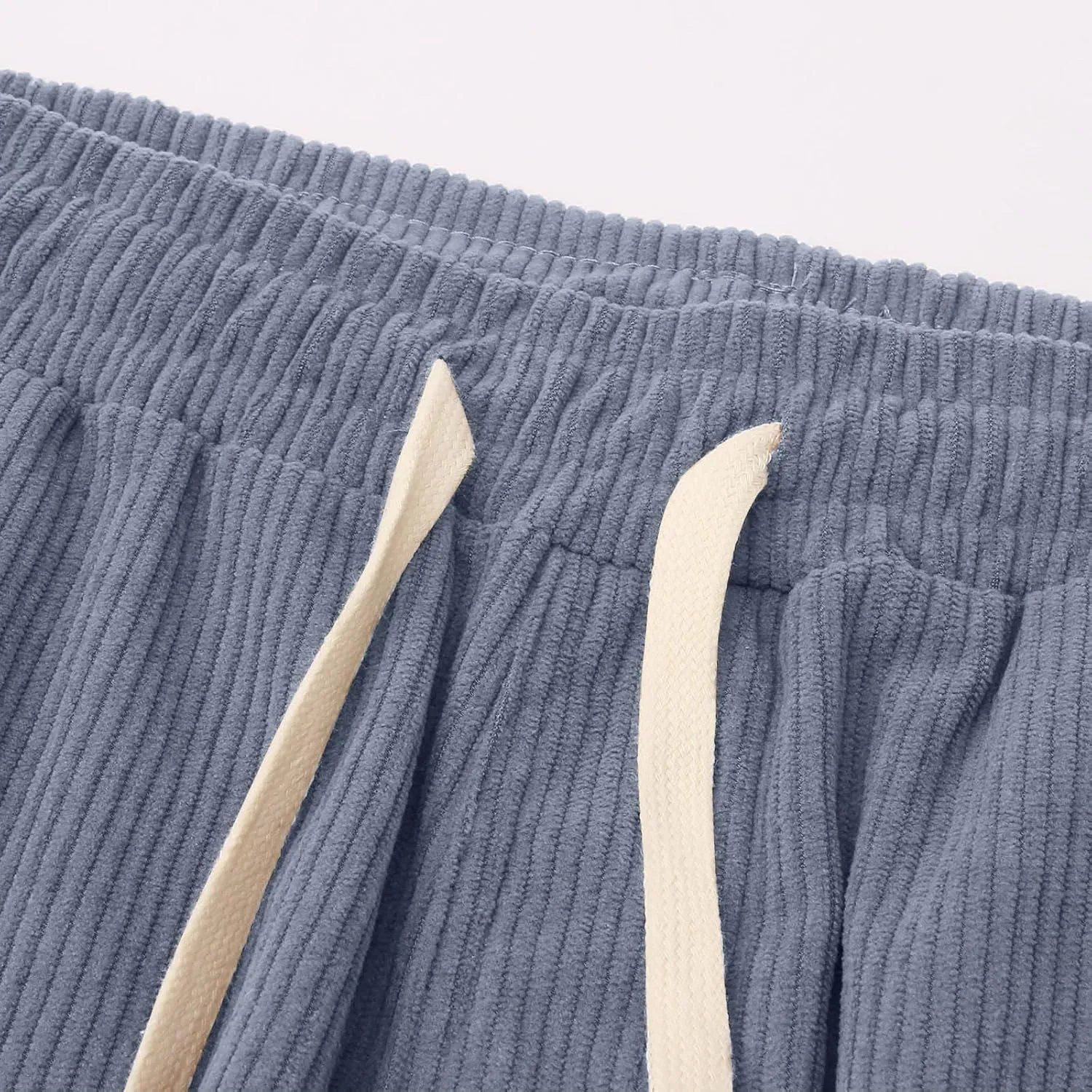 Men's Elastic Waist Casual Pants, Corduroy Baggy Quick Dry Lightweight Athletic Outdoor Hiking Sweatpants with Pockets