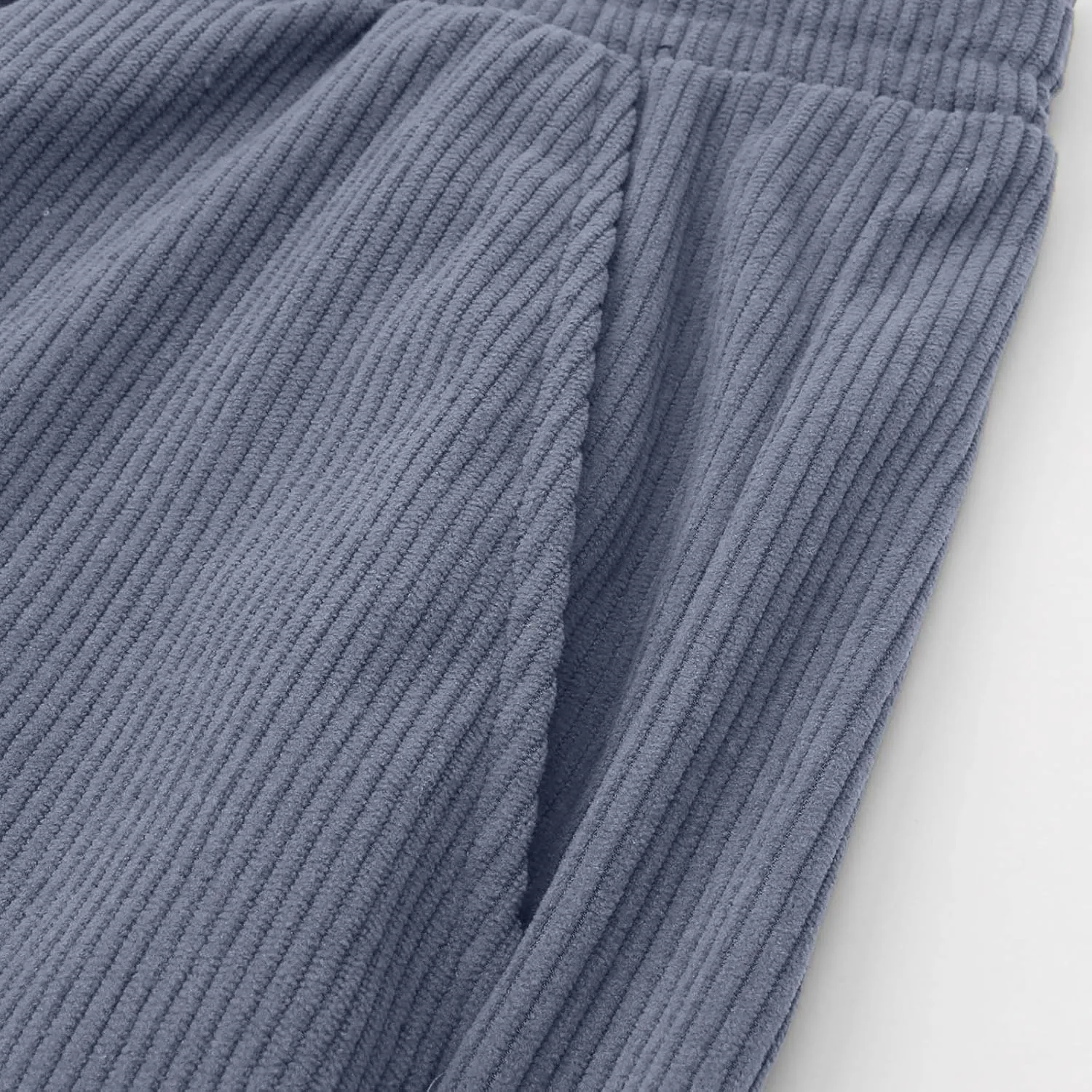 Men's Elastic Waist Casual Pants, Corduroy Baggy Quick Dry Lightweight Athletic Outdoor Hiking Sweatpants with Pockets