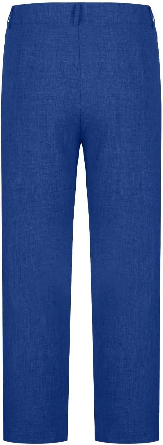 Men's Fashion Suit Pants Flat Front Ecpandable Waist Tapered Trousers Casual Slim Fit Business Golf Pants with Pocket