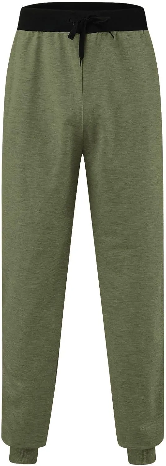 Mens Fleece Lightweight Joggers Pants Workouts Zipper Pockets Drawstring Slim Fit for Running Sports Wear