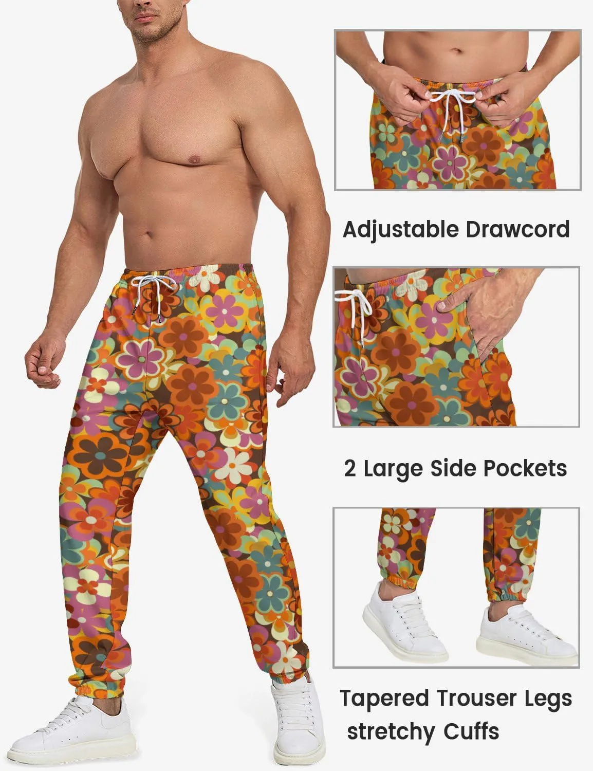 Men's Jogger Pants 80s Workout Costumes 90s Funny Sweatpants with Pockets Casual Sports Track Pants