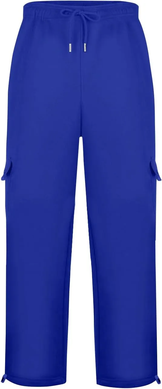 Men's Jogging Cargo Pants Wide Elastic Waist Pants with Multi-Pocket Fit Drawstring Casual Trousers