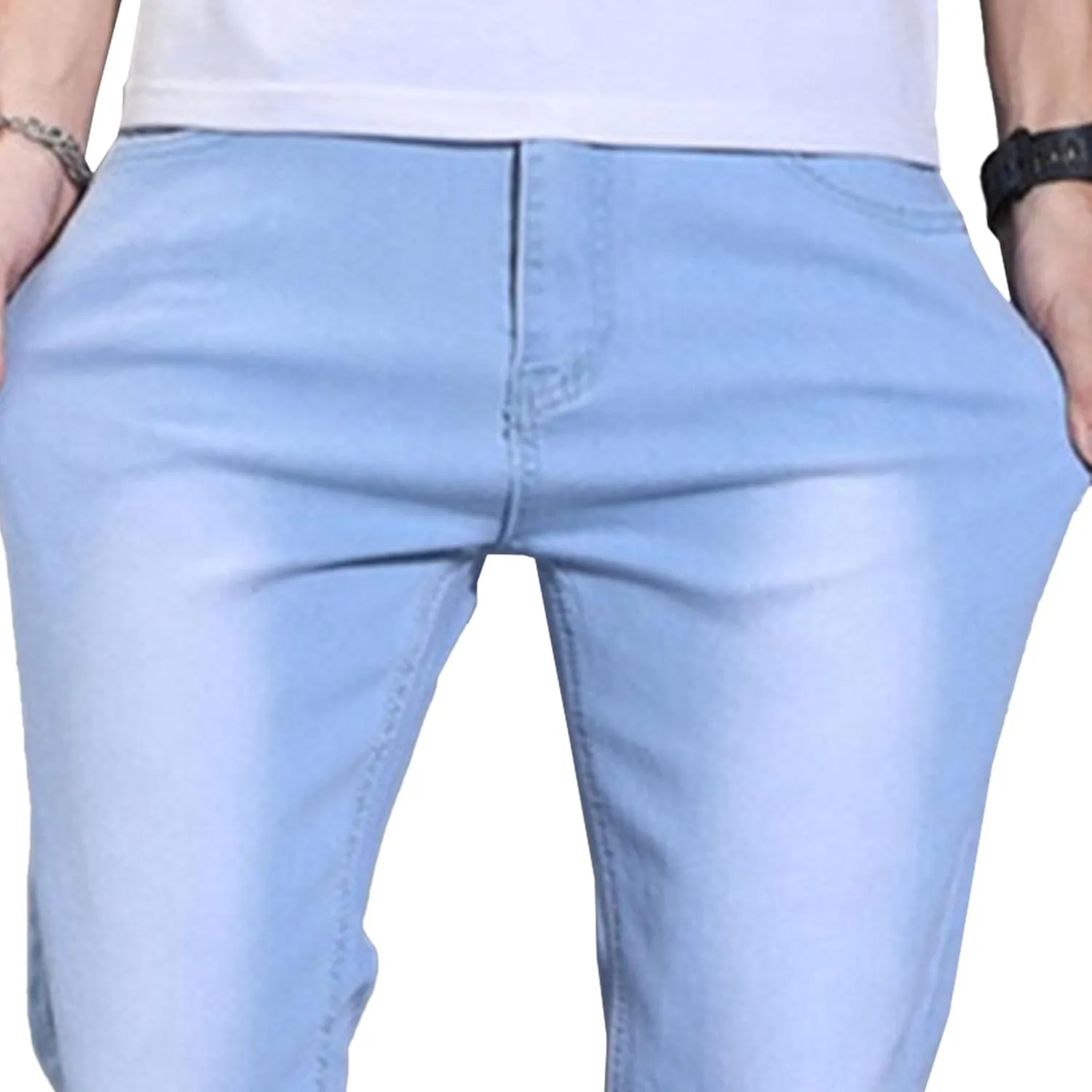 Men's Regular Slim Fit Pencil Pants Comfort Flex Waist Casual Trousers Skinny Stretch Fashion Jeans