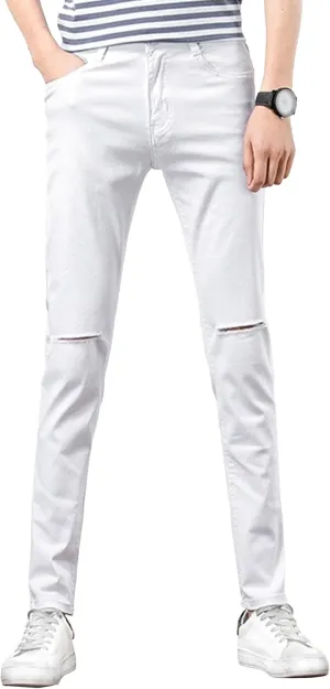 Men's Regular Slim Fit Pencil Pants Comfort Flex Waist Casual Trousers Skinny Stretch Fashion Jeans