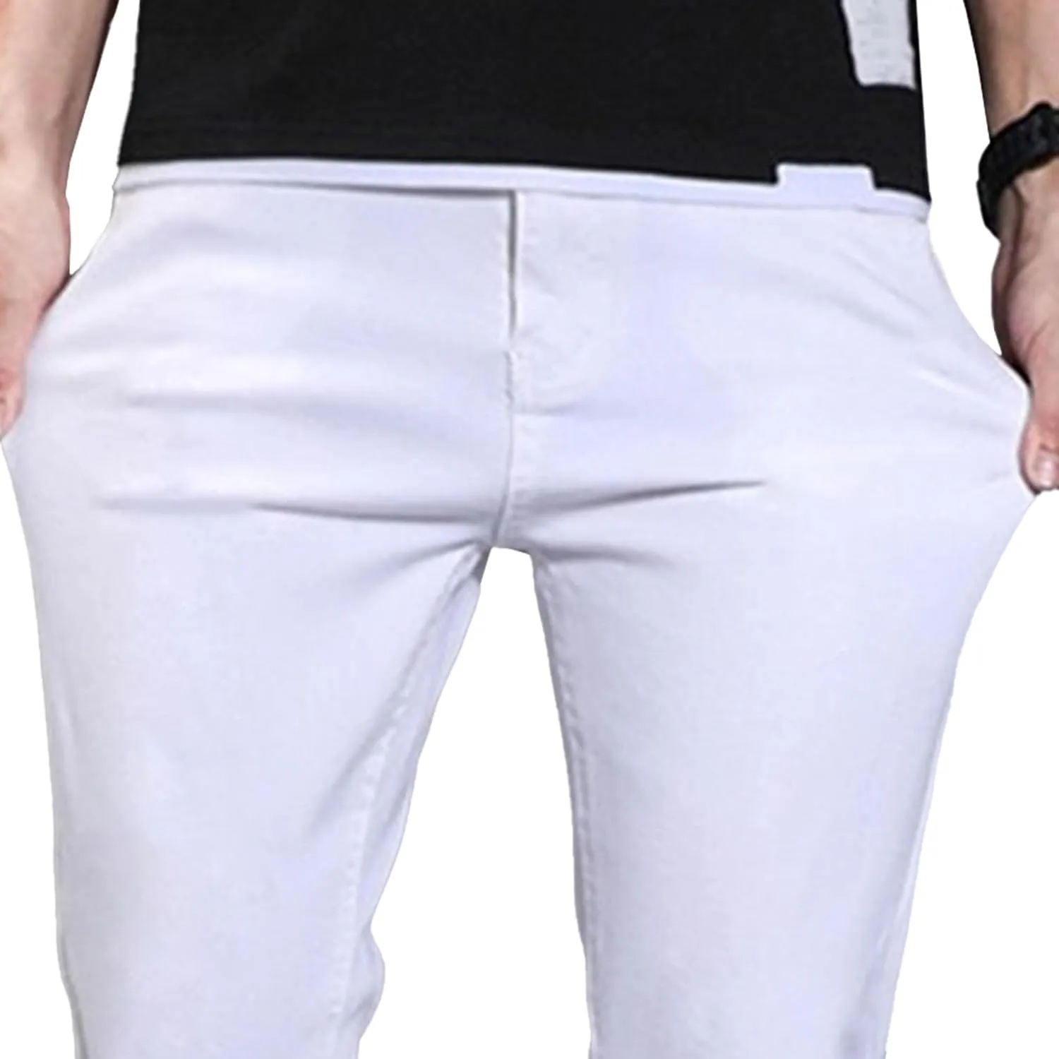 Men's Regular Slim Fit Pencil Pants Comfort Flex Waist Casual Trousers Skinny Stretch Fashion Jeans