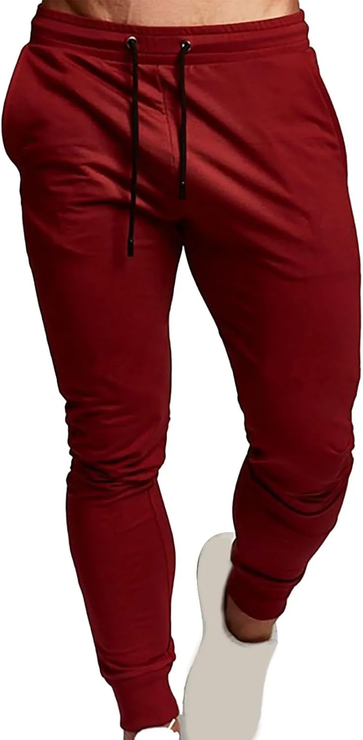 Men's Sport Pant Outdoor Workout Gym Training Jogger Trousers Slim Fit Breathable Drawstring Tapered Pant with Pocket