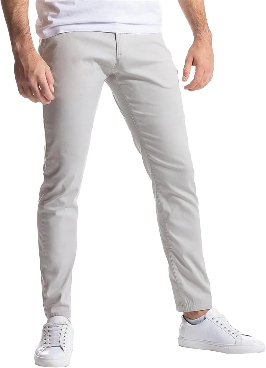 Men's Stretch Fashion Comfy Slack Casual Skinny Tapered Chinos Trendy Work Athletic Pants with Pockets