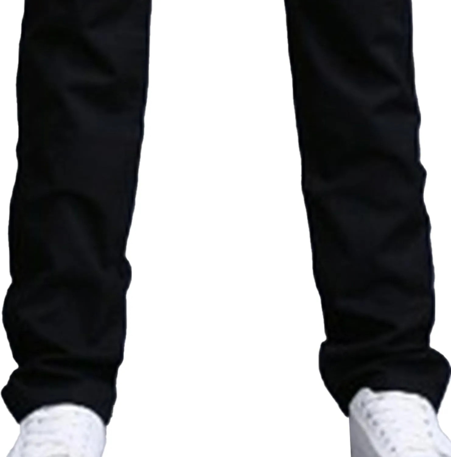 Men's Style Comfy Solid Chinos Pants Casual Slim Fit Business Slack Stretch Straight Fashion Trousers