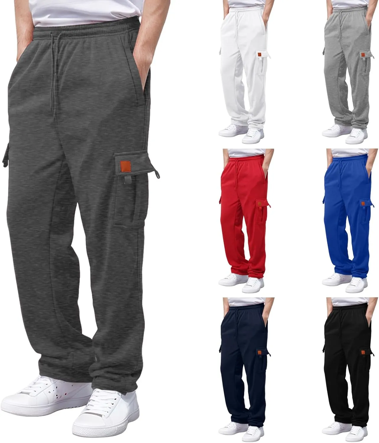 Men's Sweatpants Drawstring Sports Trousers Sport Pants Gym Joggers for Men Yoga Pants Loose Fleece Sweatpants