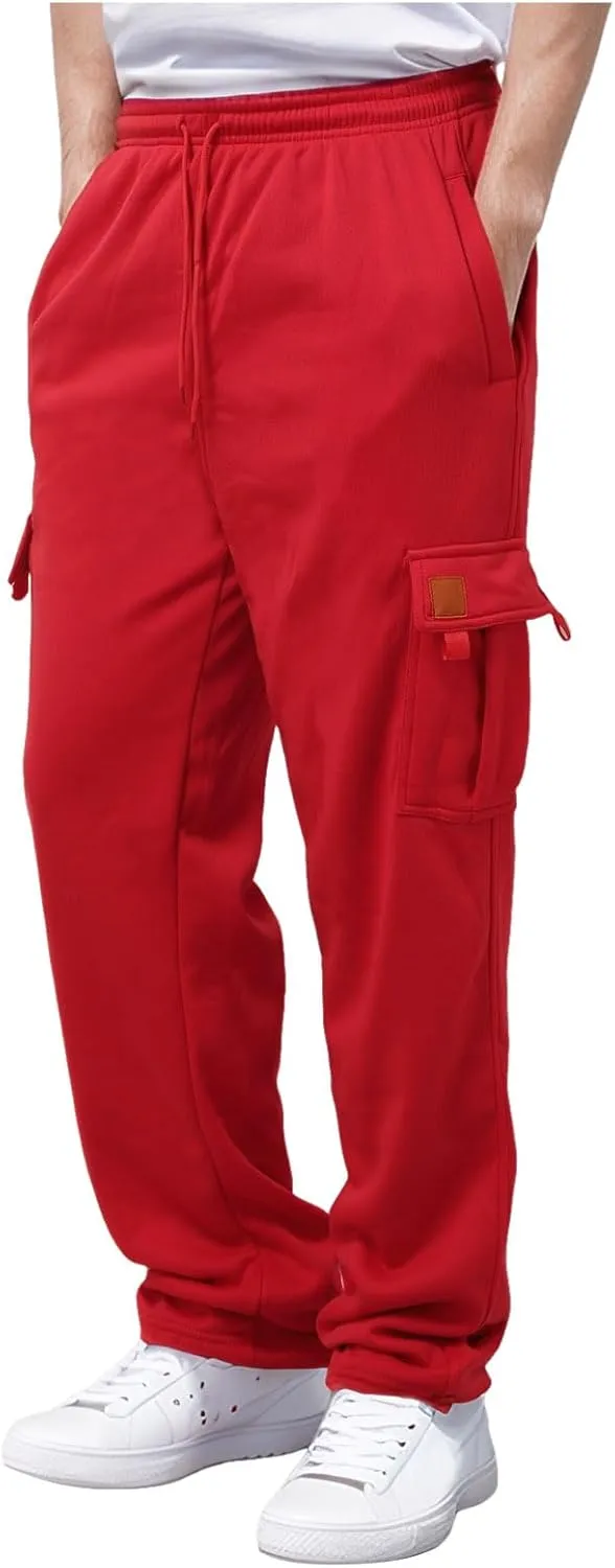 Men's Sweatpants Drawstring Sports Trousers Sport Pants Gym Joggers for Men Yoga Pants Loose Fleece Sweatpants