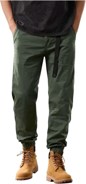 Men's Tactical Cargo Pants Hiking Joggers Running Workout Gym Track Pants Summer Lightweight Trousers