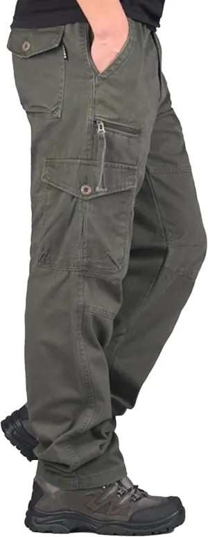Men's Tactical Hiking Work Trousers Casual Combat Work Outdoor Pants Workout Joggers with Multi Pockets