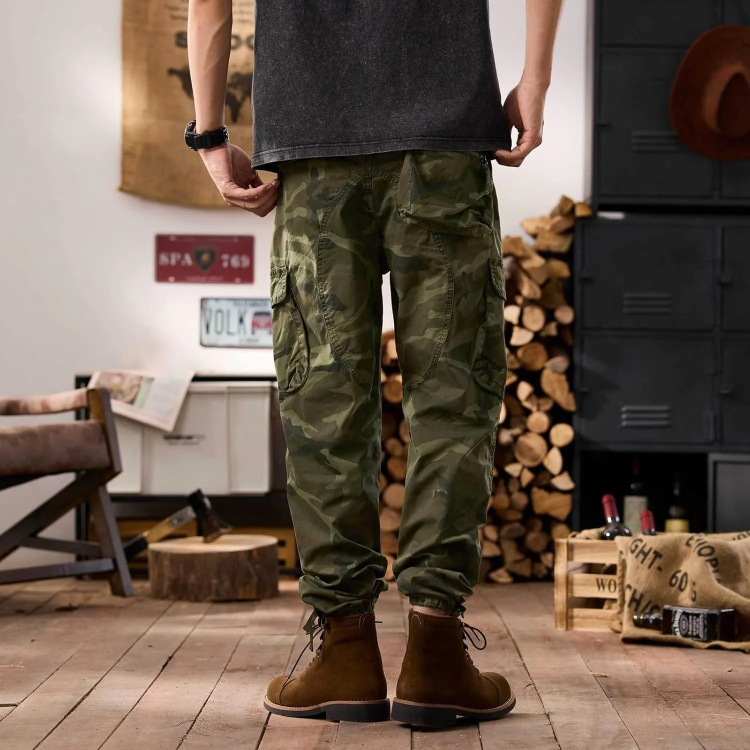 Men's Tactical Pants Ripstop Cargo Pants Lightweight Work Hiking Trousers Outdoor Pockets Fishing Military Pants