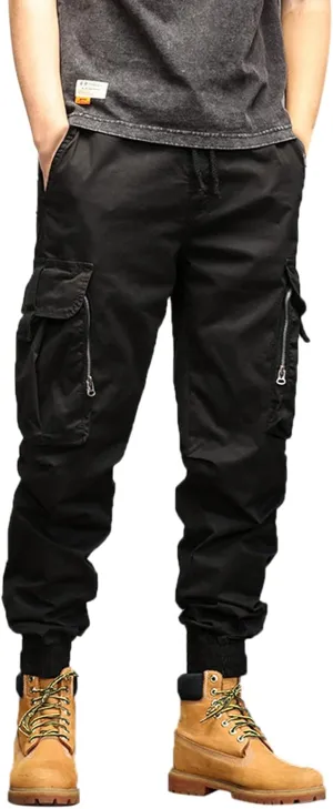 Men's Zipper Fly Flare Leg Pants Pantalones Blancos para Hombre Athletic Work Pants for Men Cotton Cargo Sweatpants