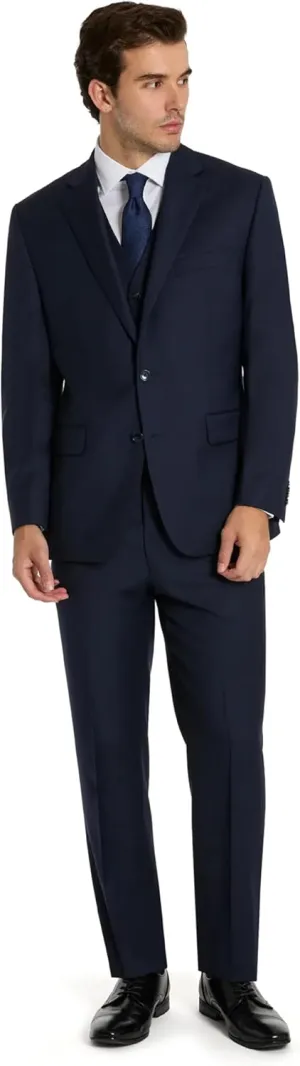Michael Kors Mens 3-Piece Classic Fit Suit Separates | Blazer, Vest & Pants, Perfect for Weddings, Proms & Formal Events