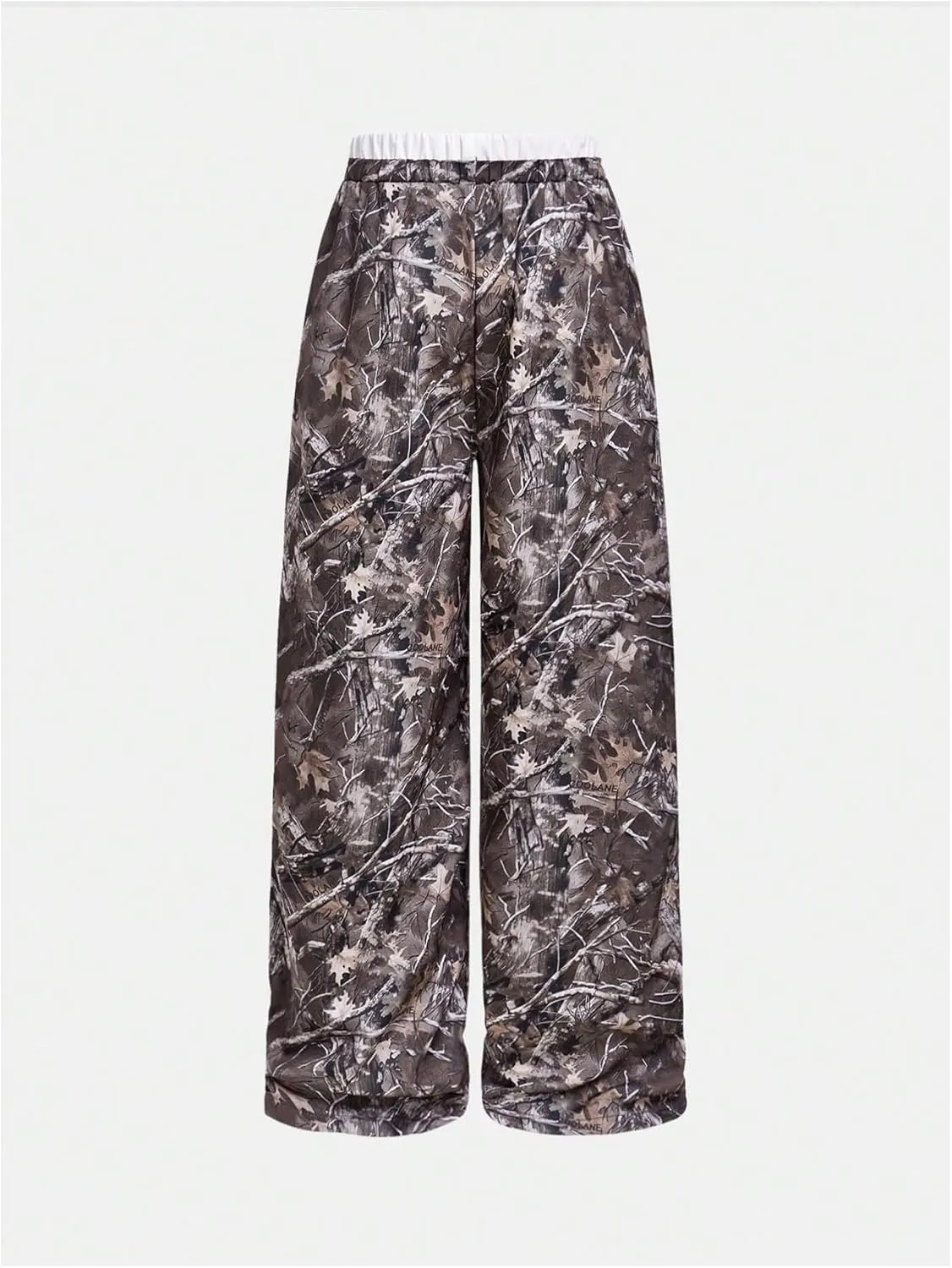 Milumia Girl's Camo Print Wide Straight Leg Trousers Elastic Waist Track Pants