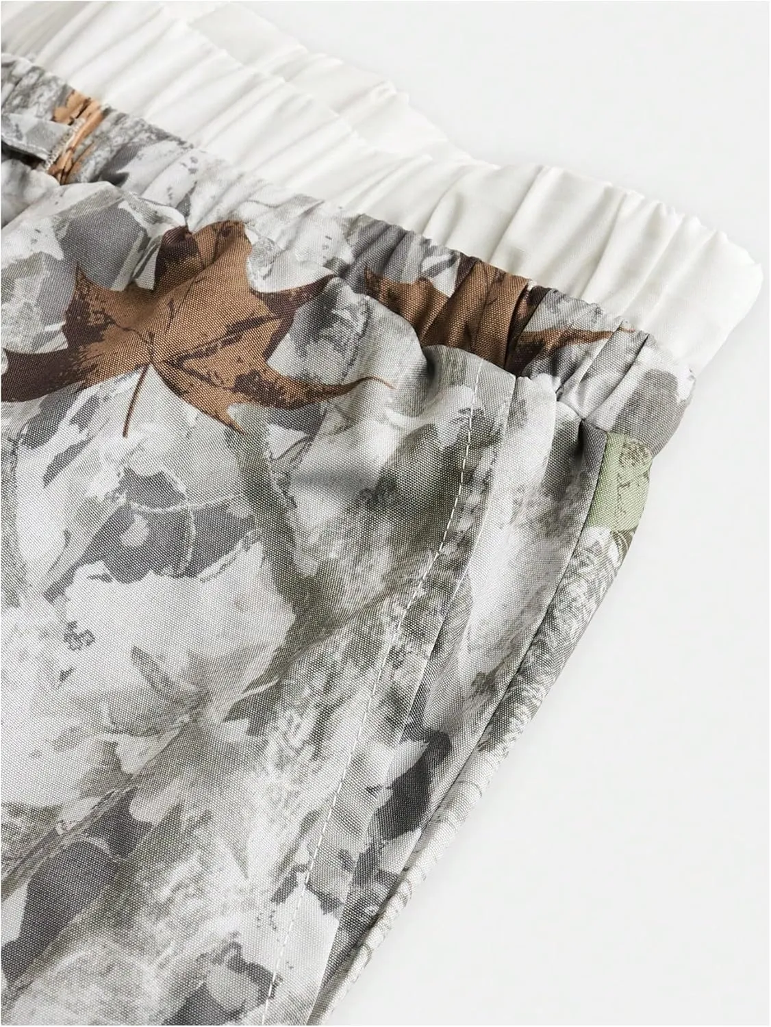 Milumia Girl's Camo Print Wide Straight Leg Trousers Elastic Waist Track Pants