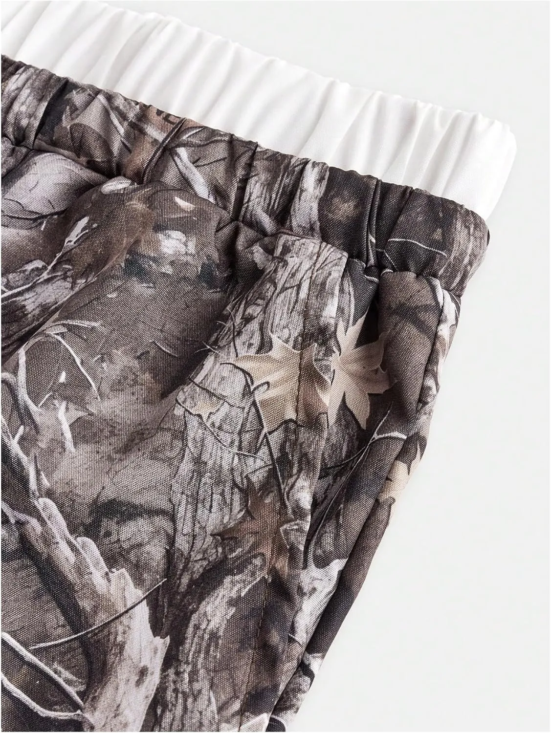 Milumia Girl's Camo Print Wide Straight Leg Trousers Elastic Waist Track Pants