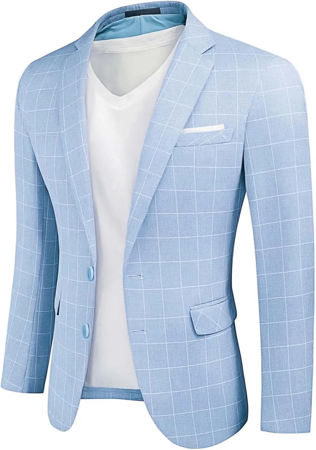 MY'S Men's Casual Two Button Linen Suit Jacket, Slim Fit Business Daily Sport Coat Lightweight Blazer