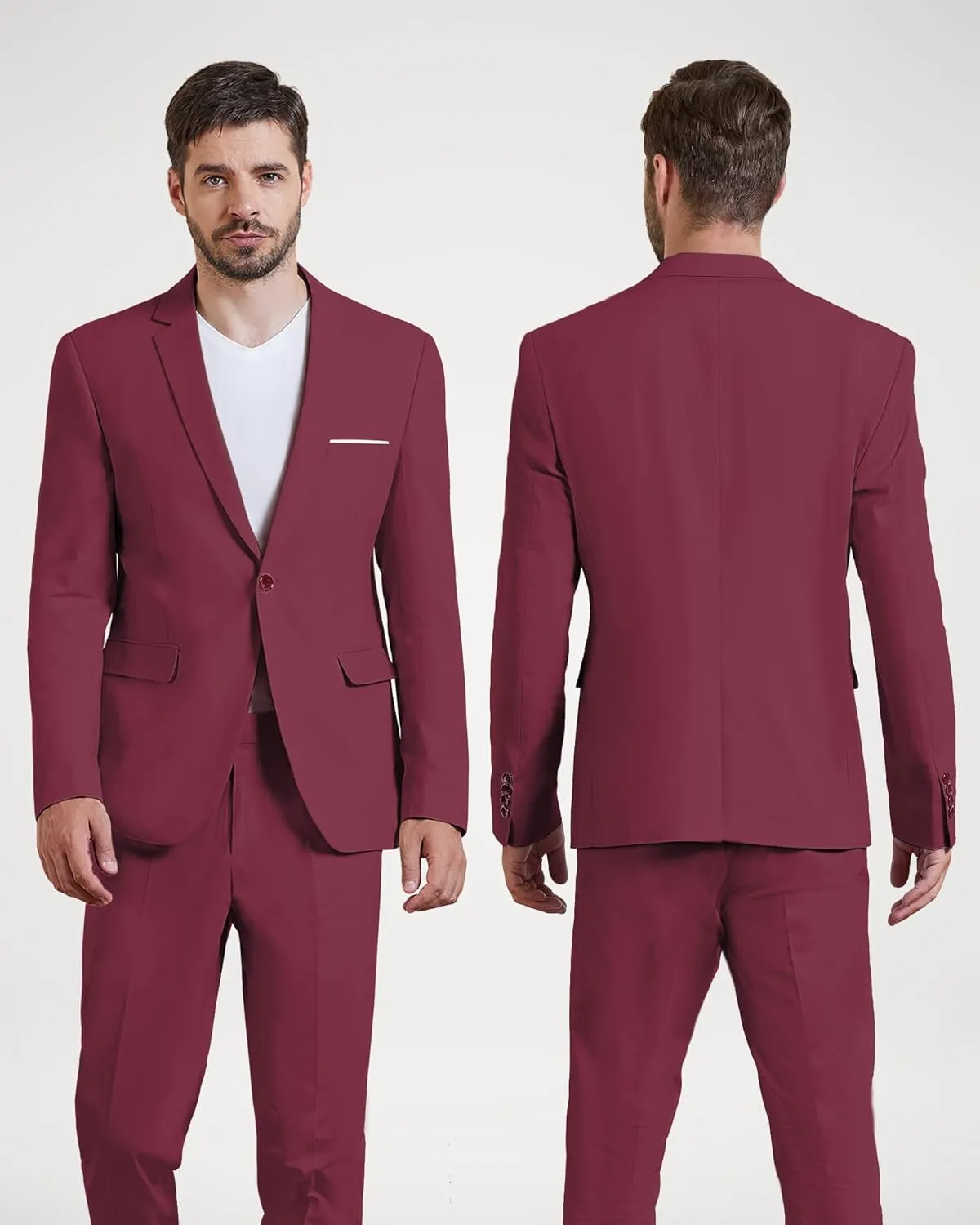 MY'S Men's Casual Two Button Linen Suit Jacket, Slim Fit Business Daily Sport Coat Lightweight Blazer
