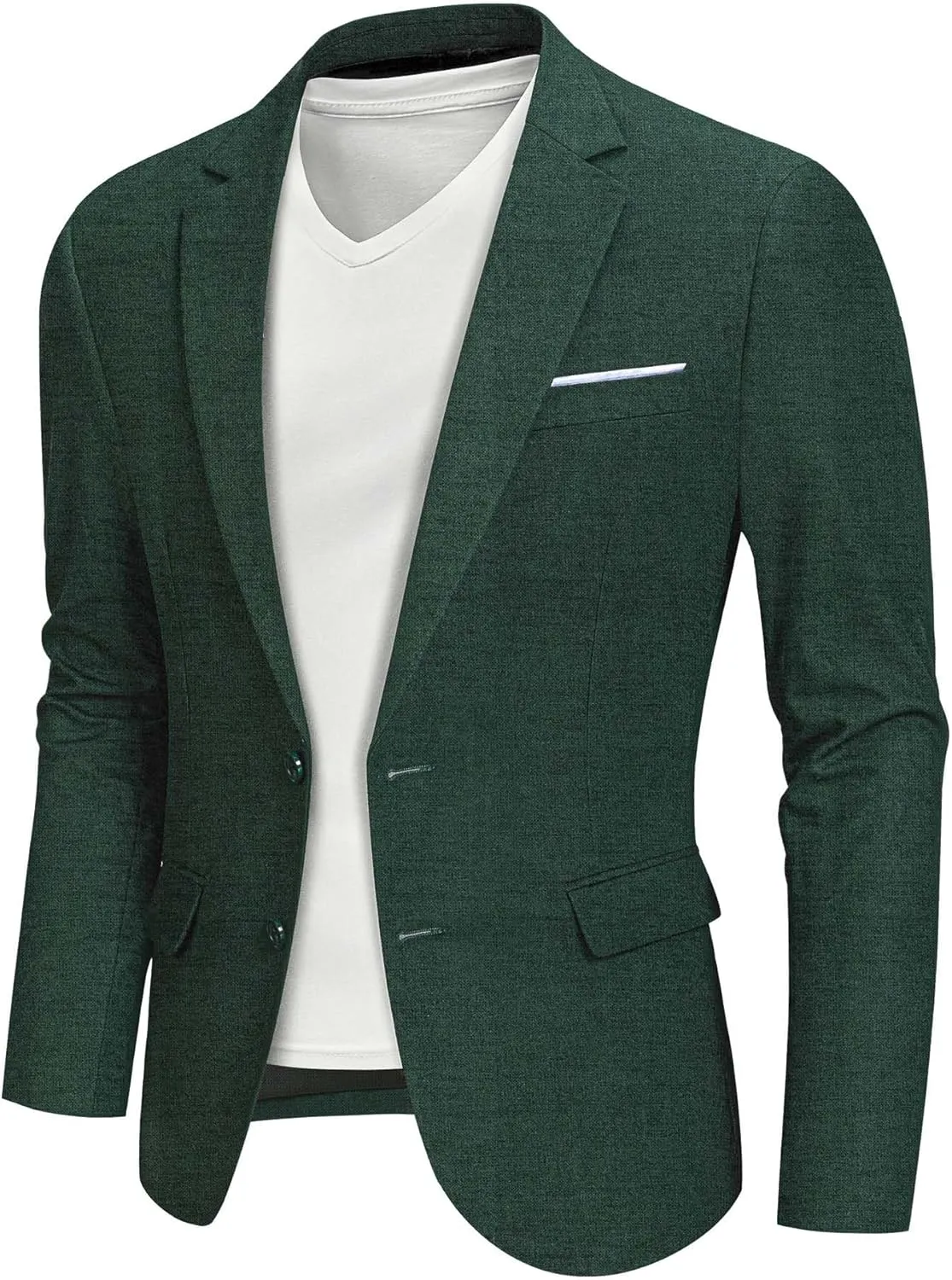 MY'S Men's Casual Two Button Linen Suit Jacket, Slim Fit Business Daily Sport Coat Lightweight Blazer