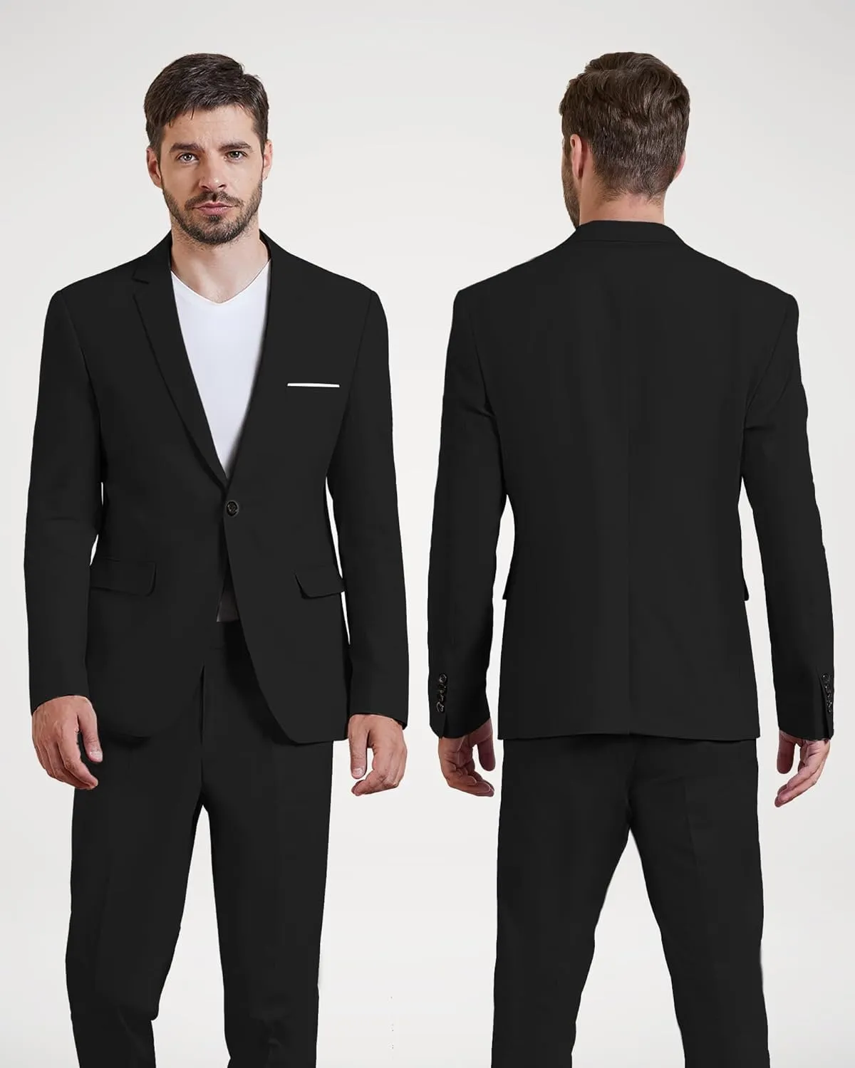 MY'S Men's Casual Two Button Linen Suit Jacket, Slim Fit Business Daily Sport Coat Lightweight Blazer