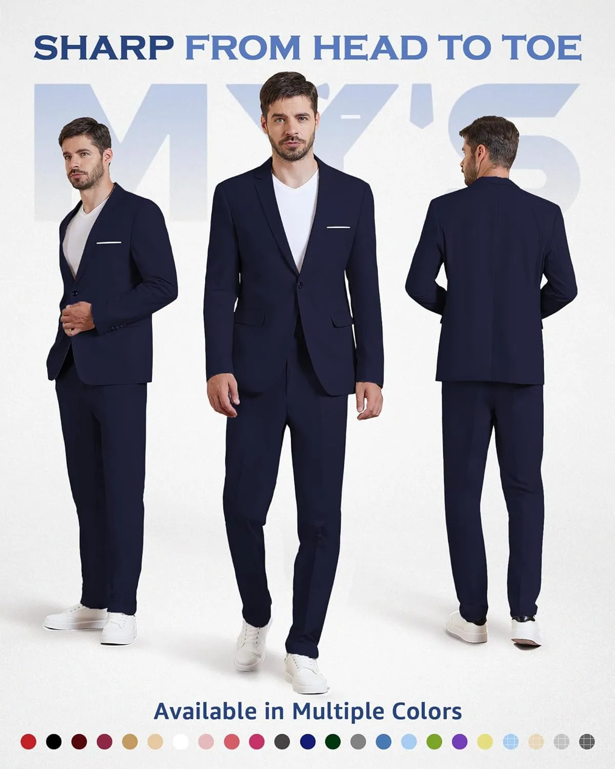 MY'S Men's Slim Fit One Button Linen Suit Blazer, Casual Sports Jacket, Lightweight Business Daily Coat.
