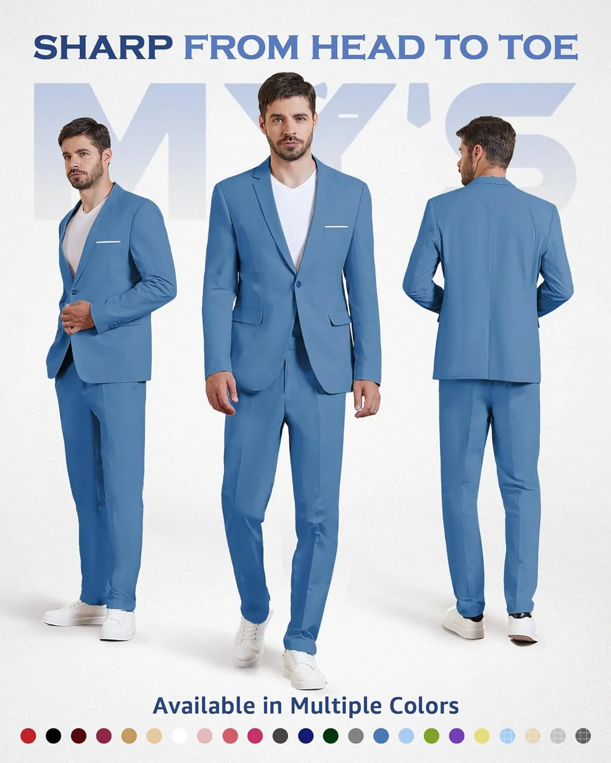 MY'S Men's Slim Fit One Button Linen Suit Blazer, Casual Sports Jacket, Lightweight Business Daily Coat.