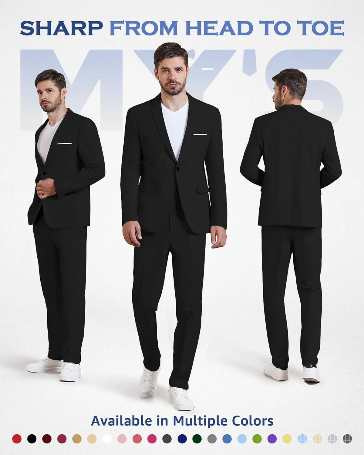 MY'S Men's Slim Fit One Button Linen Suit Blazer, Casual Sports Jacket, Lightweight Business Daily Coat.