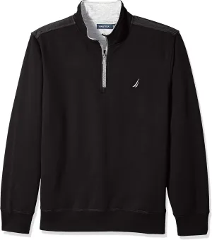 Nautica Men's 1/4 Zip Pieced Fleece Sweatshirt