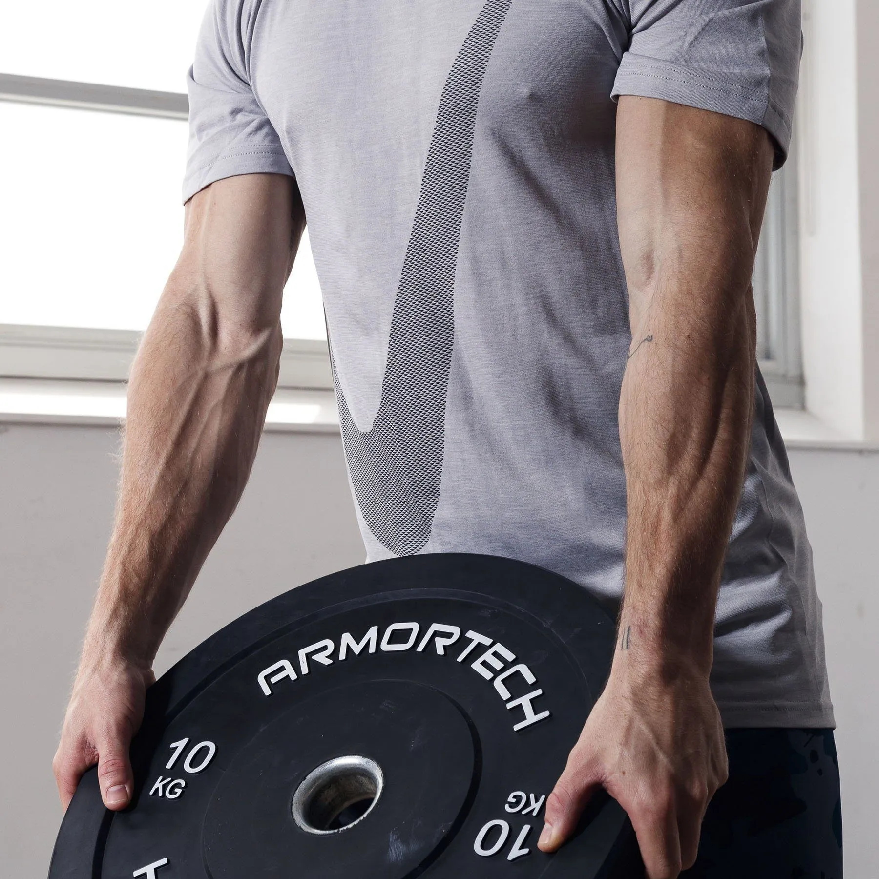 Nike Breathe - Men's Short-Sleeve Hyper Dry Training Top - Vast Grey/Atmosphere Grey/Black