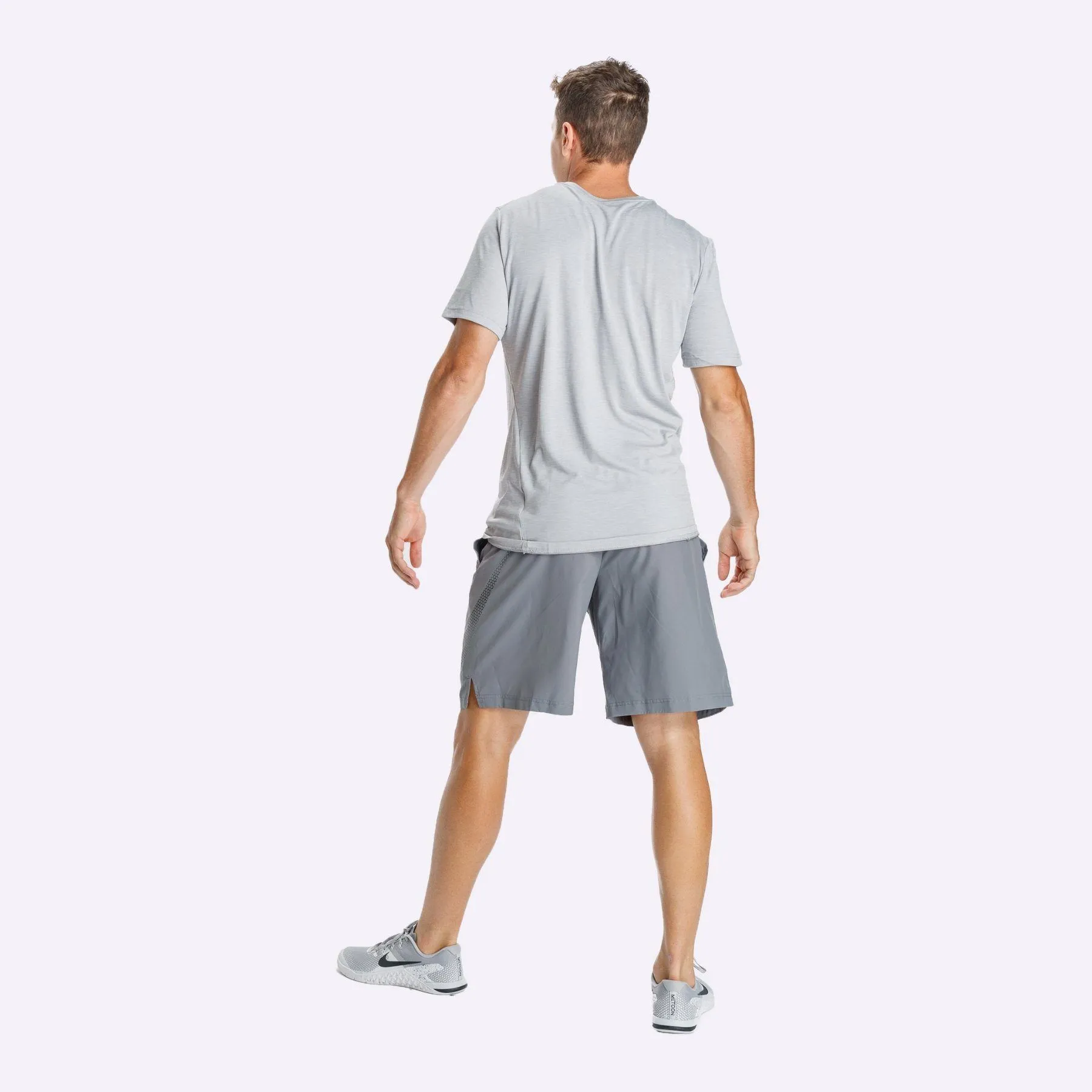 Nike Breathe - Men's Short-Sleeve Hyper Dry Training Top - Vast Grey/Atmosphere Grey/Black