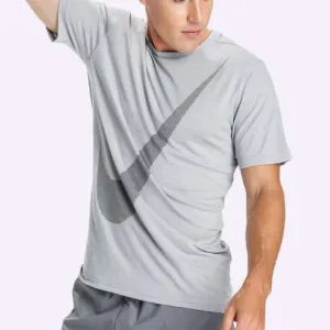 Nike Breathe - Men's Short-Sleeve Hyper Dry Training Top - Vast Grey/Atmosphere Grey/Black