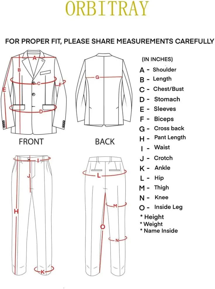 ORBITRAY Men's Slim Fit Double Breasted Pinstripe Casual Suit 2025 Business Wedding Men Suits Six Buttons