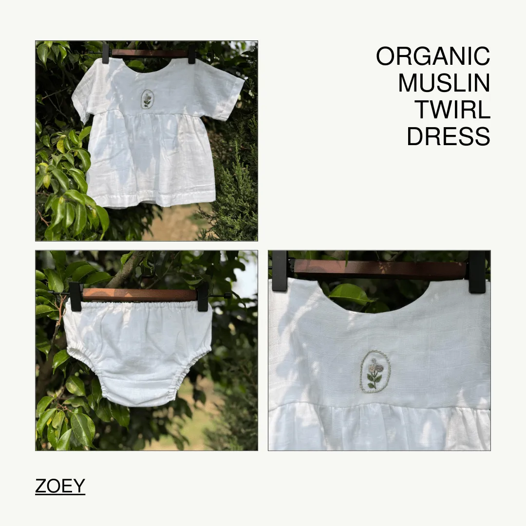 Organic Muslin Twirl Dress   Matching Underpants