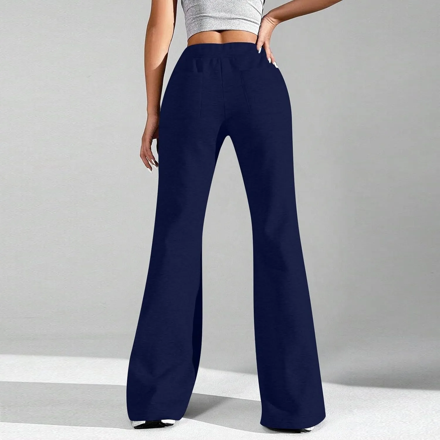 Oversized Wide Leg Sweatpants Women Elastic Drawstring Straight Leg Sweatpants Low Waisted Baggy Lounge Pants Pocket