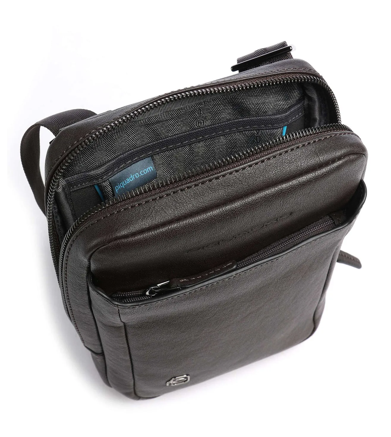 Piquadro Black Square Men's Blue Crossbody Bag