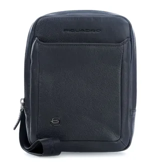 Piquadro Black Square Men's Blue Crossbody Bag