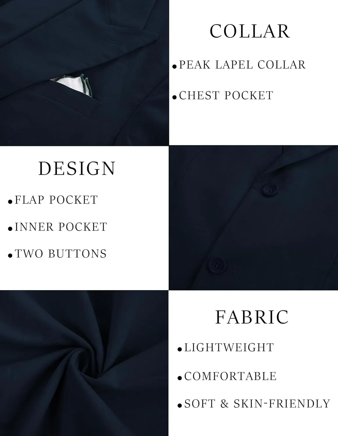 PJ PAUL JONES Blazer for Men Casual Cotton-Linen Sport Coat Lightweight 2 Button Lined Blazer Jacket