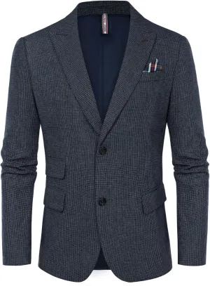 PJ PAUL JONES Men's Vintage Herringbone Tweed Blazers British Wool Blend Sport Coat Jacket