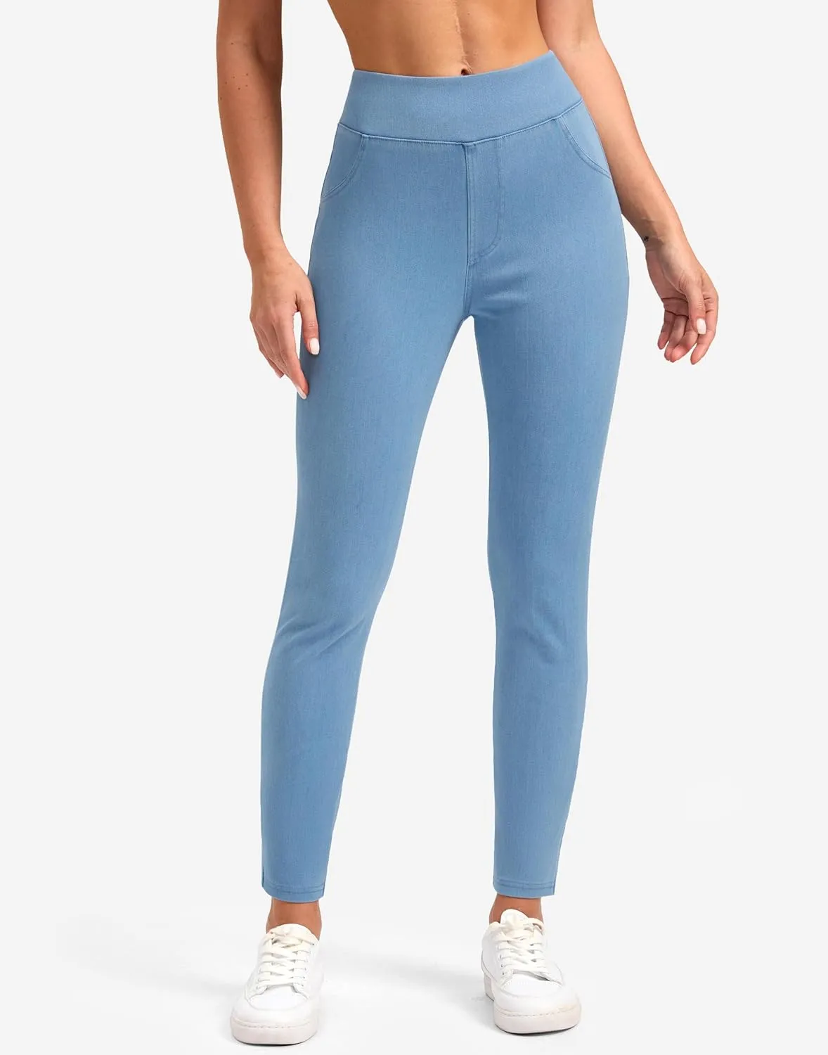 Rammus Jeggings Pull on Stretchy Jeans for Women High Waisted Skinny Jean Leggings Tummy Control Denim Pants with Pockets