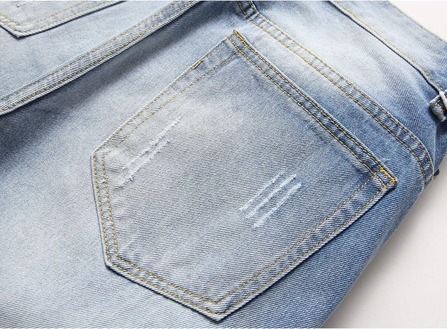 Ripped Jeans for Men Slim Denim Regular Fit Tapered Leg Distressed Destroyed Pants Mens Jeans with Hole