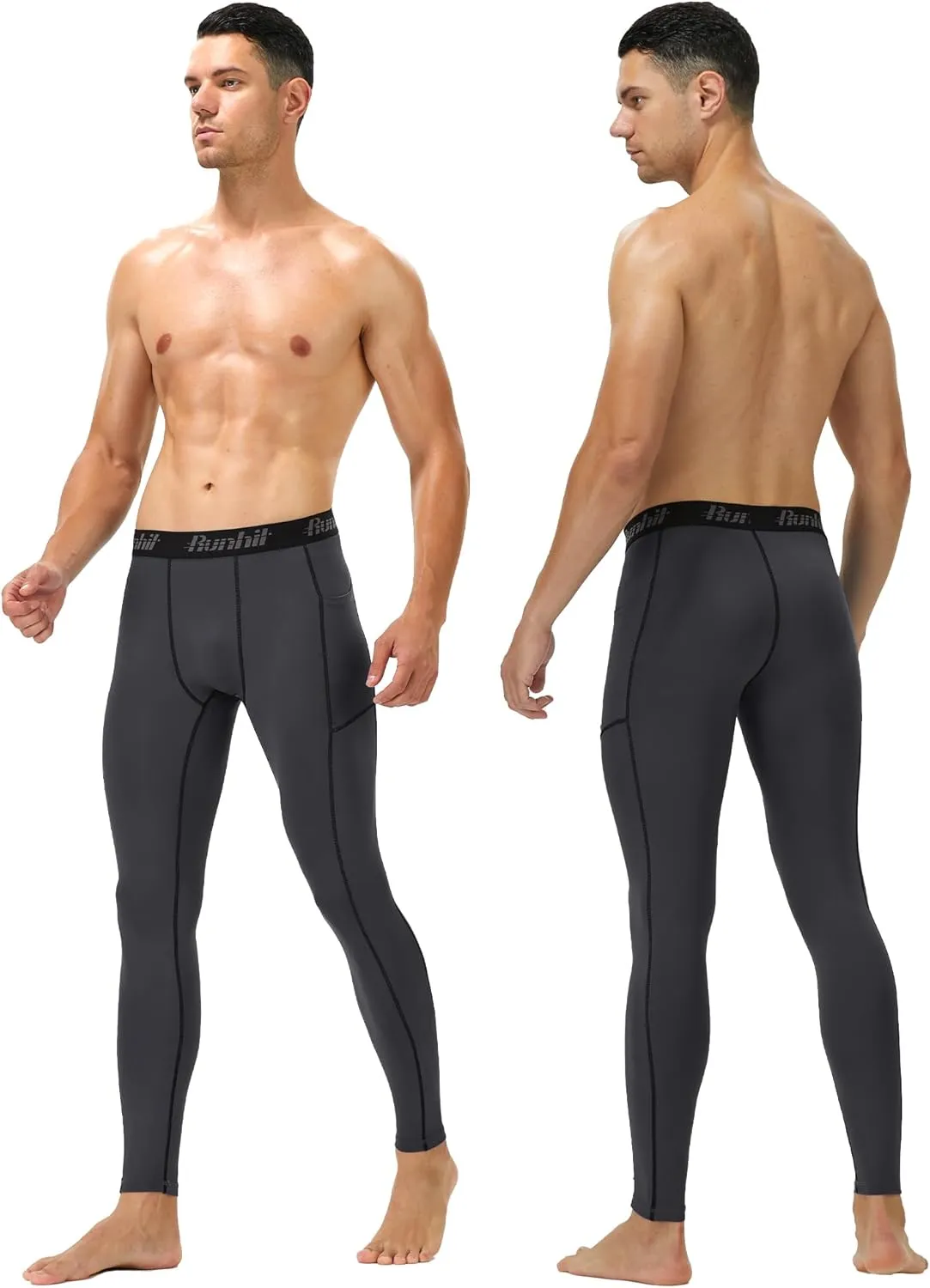 Runhit Compression Pants Men Running Tights Leggings Athletic Workout Gym Pants