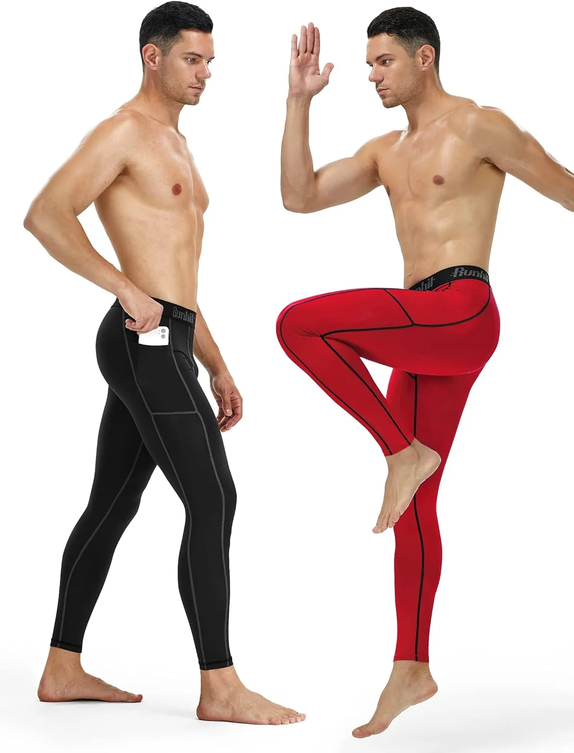 Runhit Compression Pants Men Running Tights Leggings Athletic Workout Gym Pants